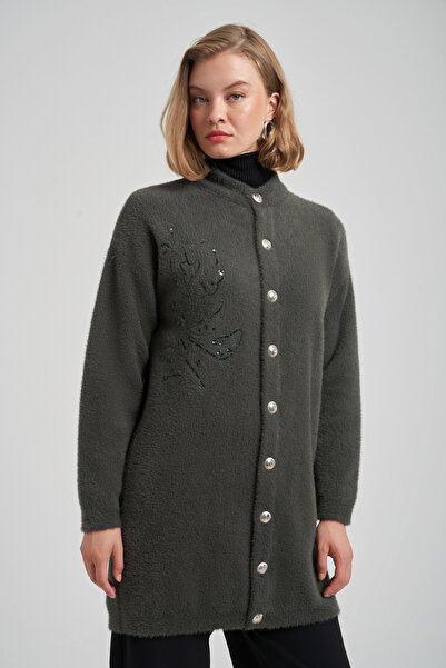 Nuss Embroidery Detail Cardigan 7007 Smoked