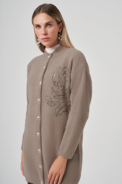 Nuss Embroidery Detail Cardigan 7007 Beige