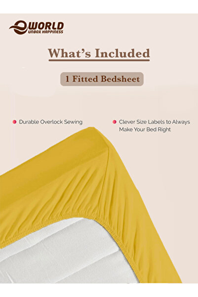 Eworld King Size Microfiber Fitted Bedsheet with Deep Pocket, Breathable & Washable