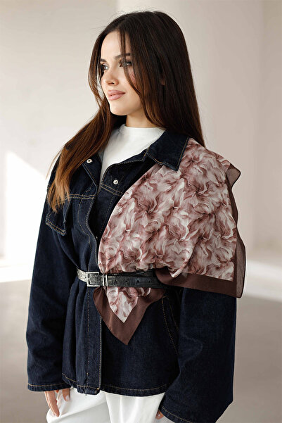 ipekistanbul 100% Organic Cotton Scarf - Marbling Pattern - Dusty Rose