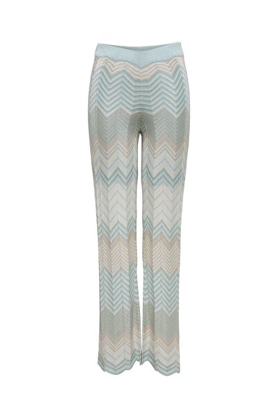 ONLY Onlalvira Life Mw Glitter Pant Knt Women's Gray Trousers - 4787778