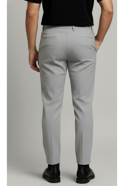 Bürke Men's Gray Color Slim Fit Quality Fabric Trousers