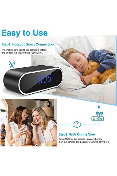 Generic Hidden Spy Camera Clock–Wireless 4K HD Mini Surveillance IP Camera–Security for Room & Office