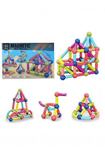 OEM Magnetic Bar Blocks Construction Set, 84 Pieces – Educational Game for Children +3 Years