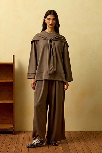 Ceylan Otantik Mink Tie-Up Trouser Set