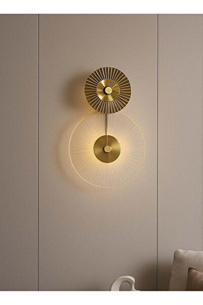 genernic مصباح حائط ذهبي بثلاثة مصابيح – تصميم دائري زجاجي – 30 سم – 6 واط