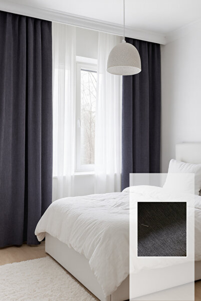 Perlife Gold ® Luxury Chenille Textured Blackout Curtain – No Pleats, Extra Foam – Rich Color Cardetel