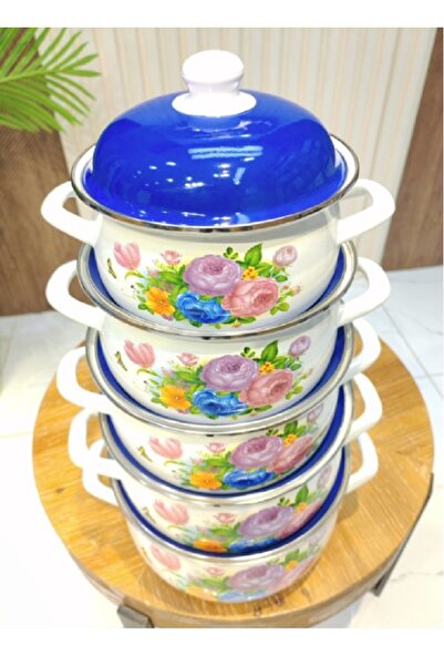 Generic Shinko pot set with colorful rose pattern