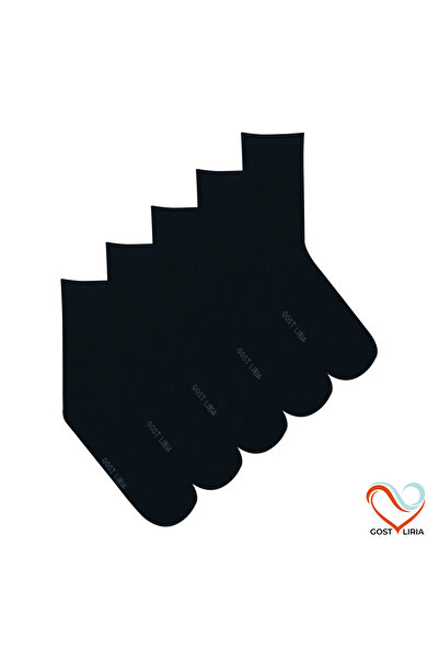 GOST LİRİA Gost Liria- 5-Pack Black Ribbed Unisex Socks