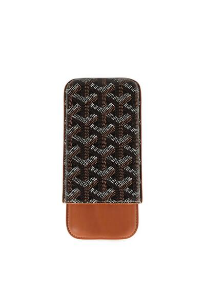 CIGARLOONG Maison Desenli Deri Puro Kılıfı 3'lü Kahve 60Ring