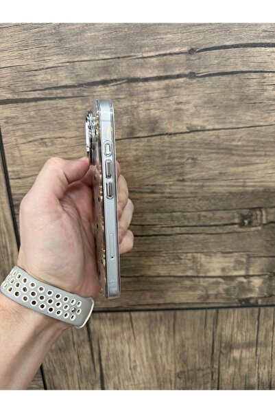 YZGOLDEN iPhone 17 Compatible Avocado Patterned Transparent Glitter Silver Camera Protruding Shiny Cover