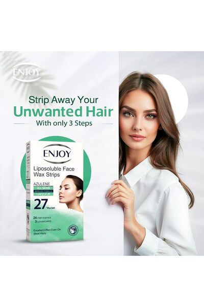 Enjoy Face Wax Strips (Fat-Soluble, Azulene) - 27 Pieces