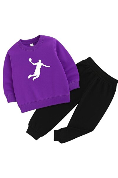 BENROMA Basketball Player Printed 3-Ply Children's Tracksuit Set