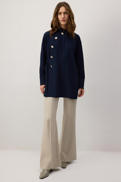 Touché Privé Asymetric Cut Crepe Shirt