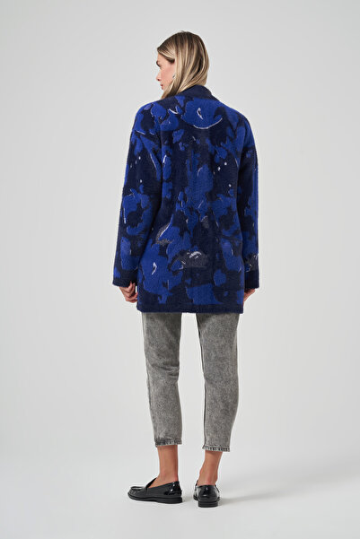 Nuss Ζακέτα με μοτίβο με λεπτομέρεια με κουμπιά Angora 7006 Navy Blue