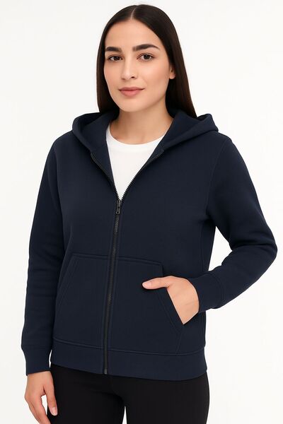 DOKSAÜNİFORM УНІСЕКС КАПЮШОНОВИЙ СИНІЙ ОВЕРСІЗ 3 НИТКИ ШАРДОНОВИЙ СВІТШОТ