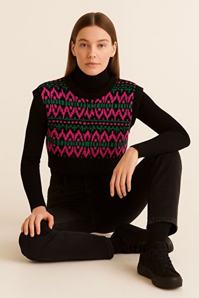 MAY MARA PULL JACQUARD DĂMÂNIE, DIN OȚEL, CU DETALII DE PARFUM