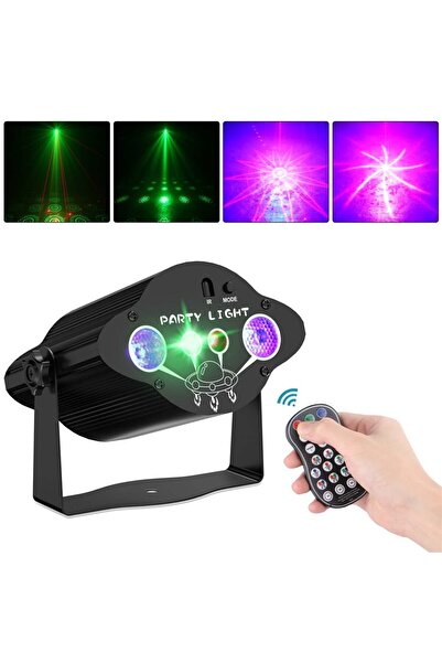 VENTART 3-in-1 RGB + UV Disco Light Projector, Red and Green Laser, Remote Control, USB