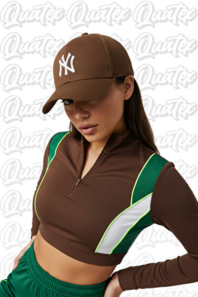 QUATEX Ny New York Embroidered Hat – Brown 100% Cotton Gabardine Unisex Model