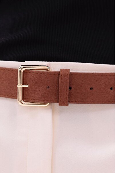 Desre Moda Square Buckle Suede Belt Trouser Belt Jeans Belt Shirt Belt Coat Belt Dress Belt