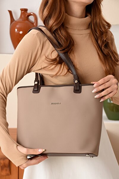 Just Polo Large Size Original Mink Brown Color Women's Shoulder Bag Ad6049