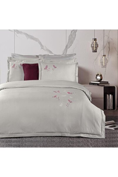 Sarev Papilio Çift Kişilik %100 Pamuk Saten "300 TC" Nevresim Takımı