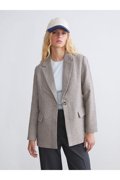 LC Waikiki MG TREND'EN LCW WAIKIKI Kahverengi Kadın Kaşe Blazer Ceket