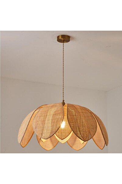 Emg DesiGn Modern Tasarım Çiçek Sarkıt Avize Rattan Boheme Salon Oturma Odası Mutfak Avizesi
