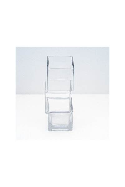 cc bin shihon Square crystal glass trivet, three tiers, 30 cm high