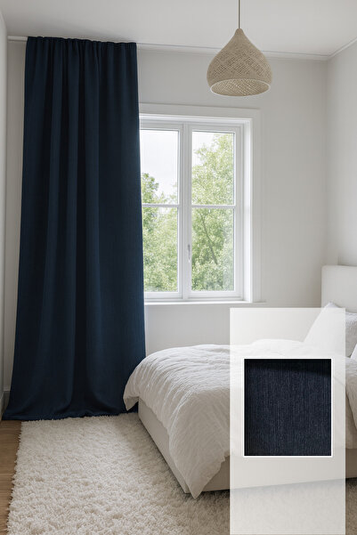 Perlife Gold ® Luxury Chenille Textured Blackout Curtain – No Pleats, Extra Foam – Rich Color Cardetel