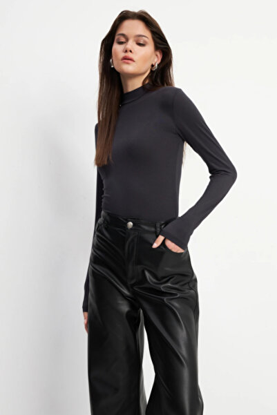 Bipantolon Women's White Cream Anthracite 3-Piece Half Turtleneck Basic Bodysuit