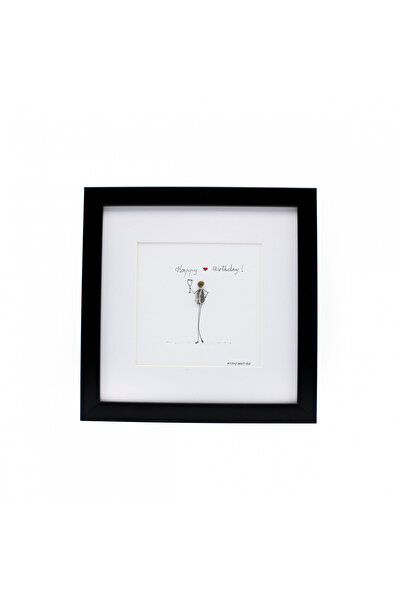 ArtMyWay HAPPY BIRTHDAY Painting - Pebble Art Collection (with authentic river stones and natural elements)