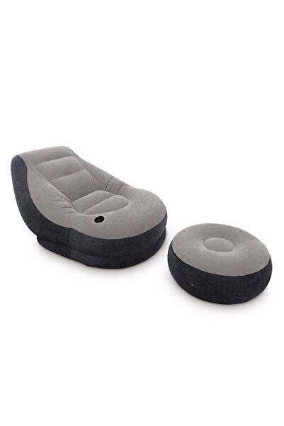OEM Set Inflatable Armchair with Footrest, Grey, 99x130x76 cm, SFG-02