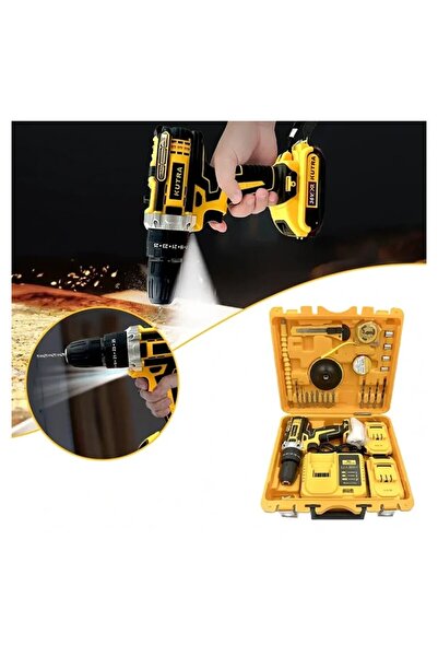 Generic 23-Piece 36V Cordless Drill & Screwdriver Set with LED Light, Dual Speed, Rechargeable Batteries