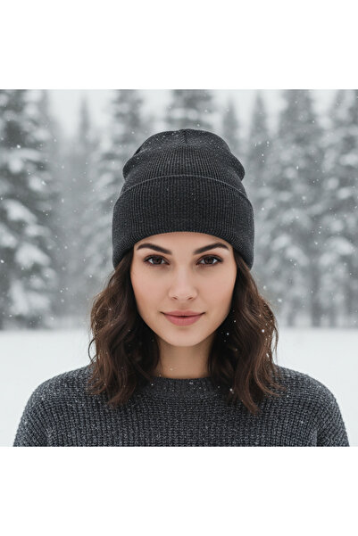 SELLGIFT Unisex Beanie Dark Grey - Acrylic Material