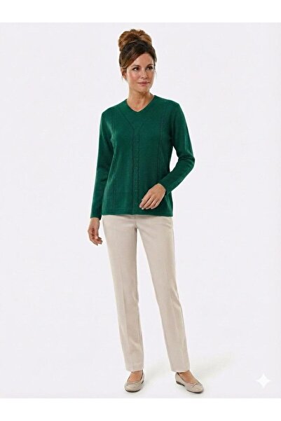 Yakalaa سترة محبوكة برقبة على شكل حرف V