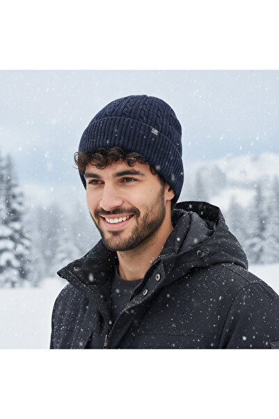 SELLGIFT Unisex Beanie Hat - Dark Navy Acrylic