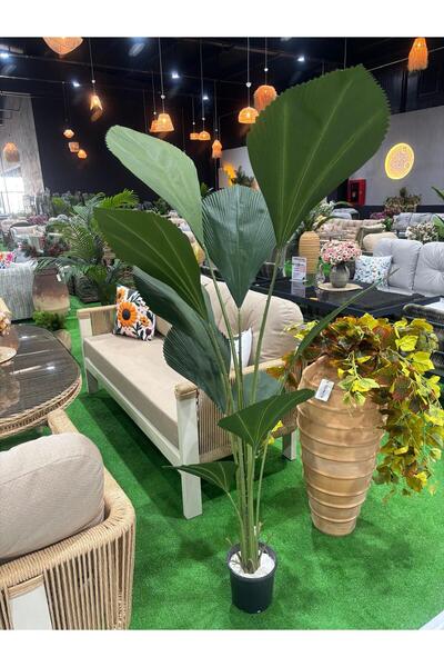 Ekodoğa Yapay Ağaç Yelpaze Palmiye Ağacı Yapay Çiçek 180 cm Saksı Dekorasyon ...