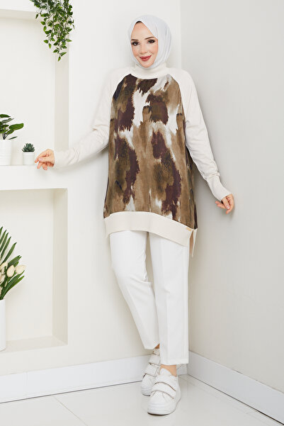 Pamuk Butik Women's Half Turtleneck Side Zipper Silk Cupra Mercerized Tunic