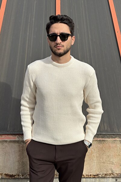 inpool Crew Neck, Winter-Spring Season, Textured, Regular-Fitt, Basic Knitwear Sweater 25Pltk18