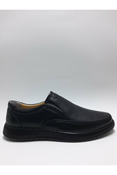 EMRE AYAKKABI Genuine Leather Rubber Sole Laceless Oversize (45-46-47...) Men's Shoes