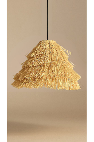 BOHEM SANATIM El Yapımı Saçaklı Bohem Rustik Hasır Rafya Avize Kafe, Balkon, ...