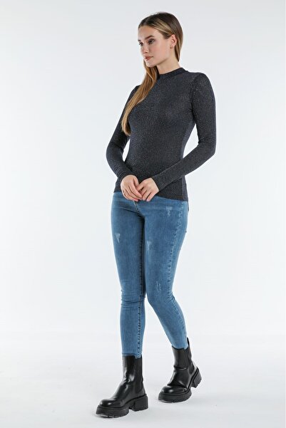 WE AND ME Women's Silvery Basic Knitwear Body Thin Fabric