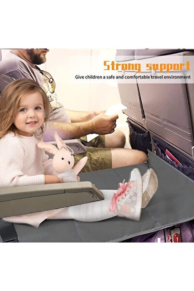 Generic Pecbase Toddler Travel Bed — Seat Extender Portable Baby Bed with Drawstring Pockets (Gray)