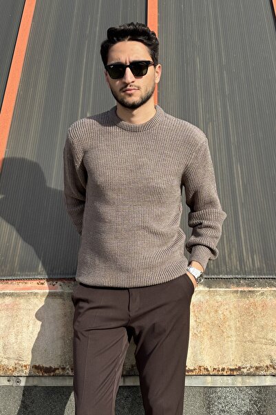 inpool Crew Neck, Winter-Spring Season, Textured, Regular-Fitt, Basic Knitwear Sweater 25Pltk18