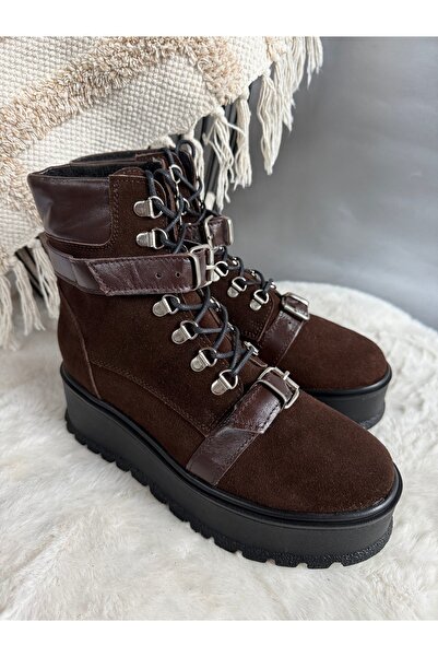 Miarma Designs Ghete Cynthia piele intoarsa maro