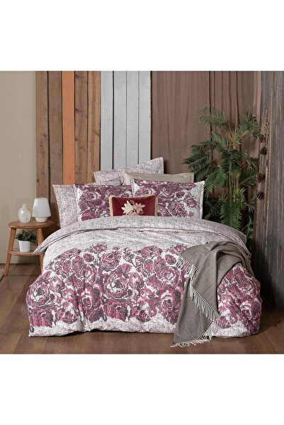 Sarev Elfida King Size (Battal Boy) 100% Cotton Flannel Duvet Cover Set Pink