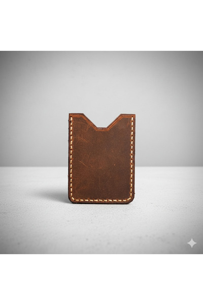 Koof Craft Classic Slim Leather Card Holder – Vegetable Tanned Genuine Leather Minimal Card Holder