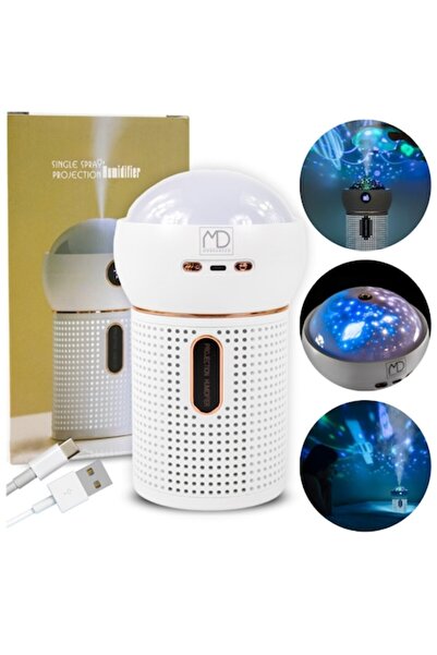 ELECTRICA Venti More&Deco Humidifier - White/Gold & Pink, 630 ml, 12x20 cm, with Projector