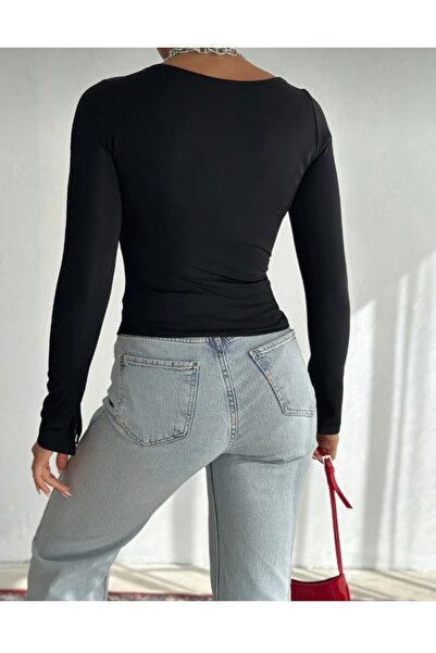 MODAYA Asymmetric Neckline Submersible Fabric Blouse